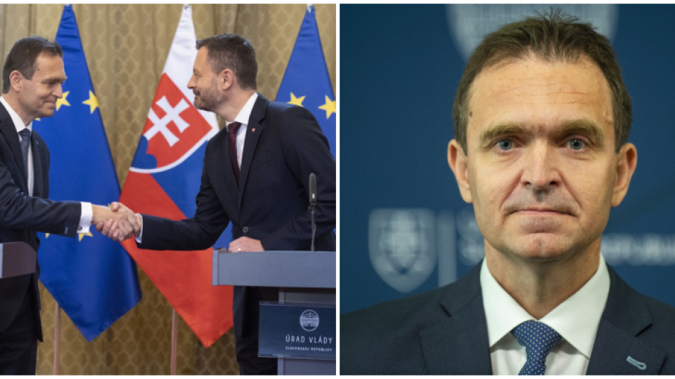 Vľavo: Nový predseda vlády SR Ľudovít Ódor a jeho predchodca Eduard Heger.