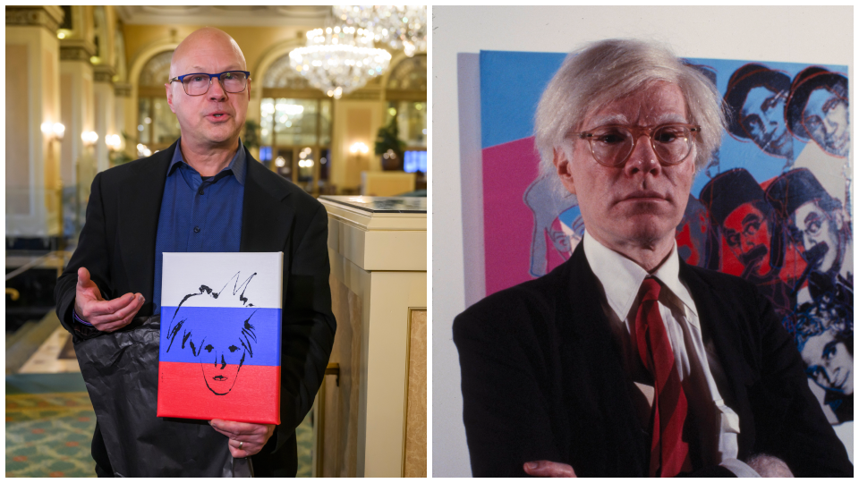 Donald Warhola, synovec Andyho Warhola s darom pre prezidentku Zuzanu Čaputovú / Andy Warhol.