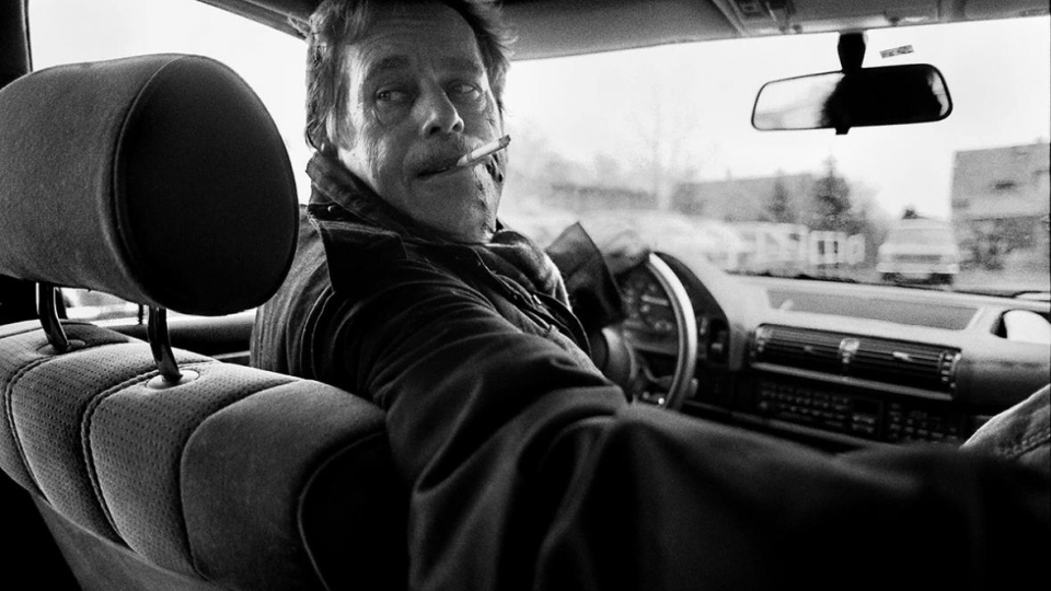 Václav Havel počas jazdy automobilom.