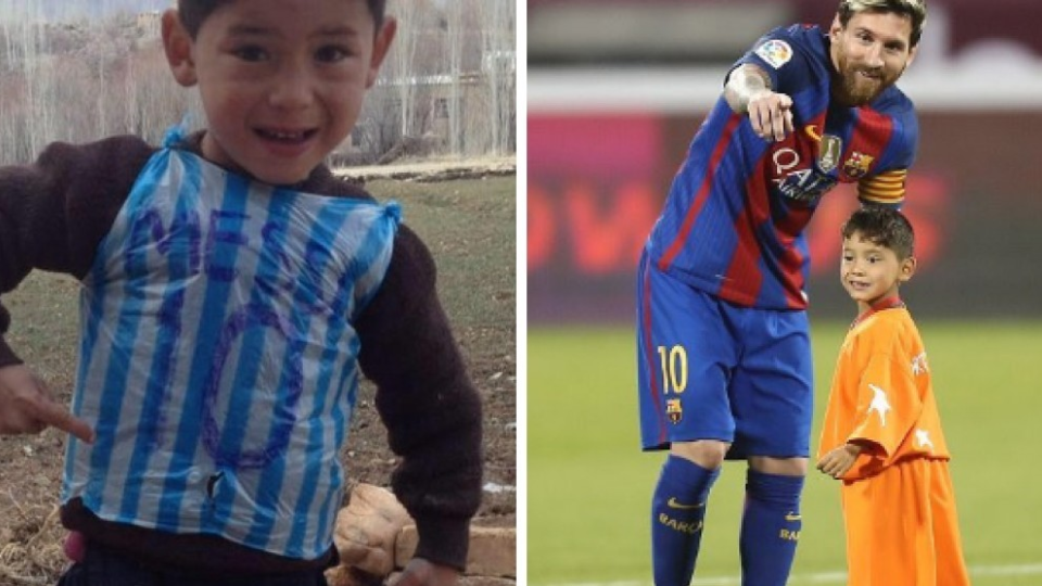 Afganský chlapec Murtaza Ahmadi, ktorý je veľkým fanúšikom argentínskeho futbalistu Lionela Messiho.
