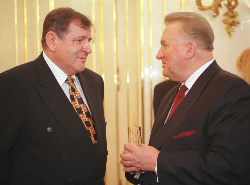 Vladimír Mečiar a Michal Kováč vo februári 1998, krátko pred uplynutím prezidentovho funkčného obdobia.