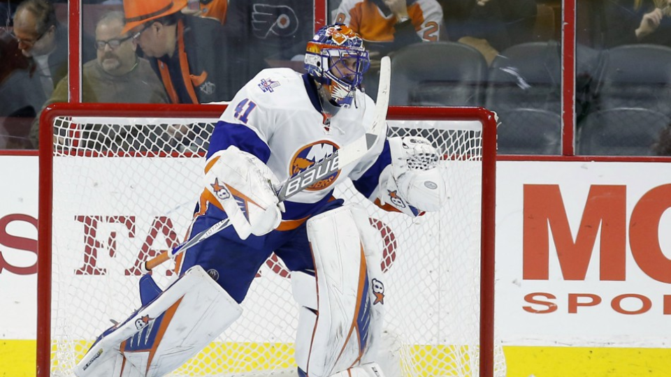 Slovenský brankár klubu NHL New York Islanders Jaroslav Halák.