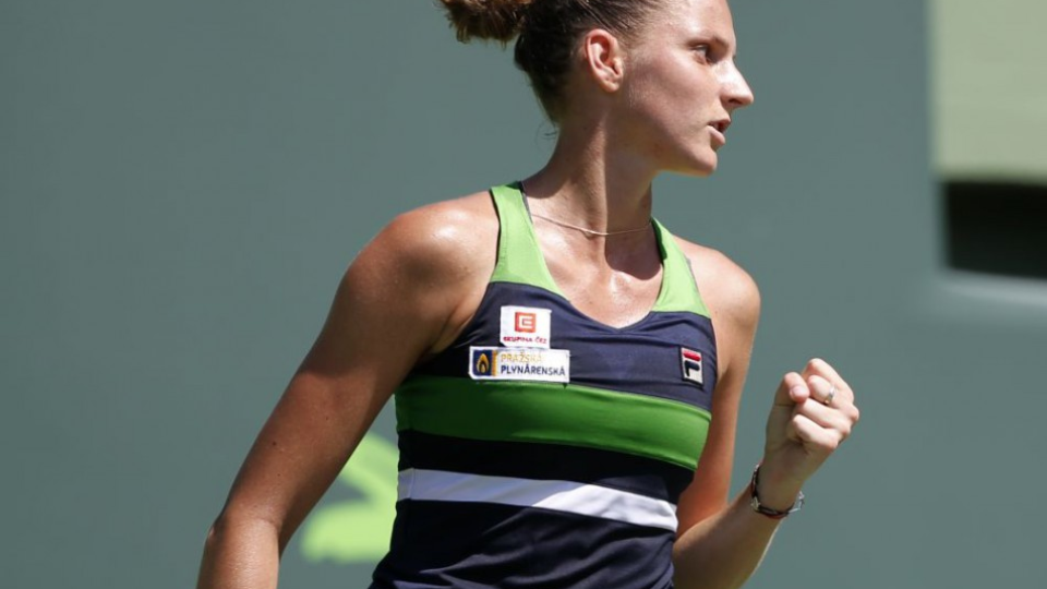 Česká tenistka Karolína Plíšková na turnaji WTA v Miami, 27. marca 2017.