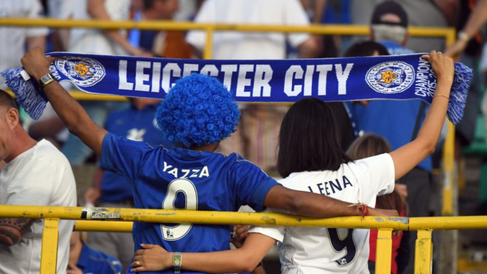 Na snímke fanúšikovia mužstva Leicester City