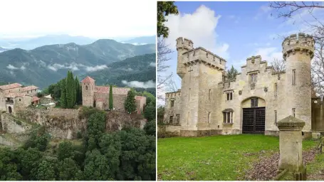 Kaštieli na prenájom v Španielsku (naľavo) a v Anglicko (napravo)