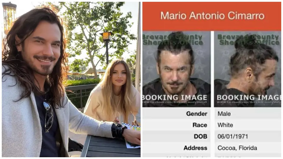 Mario Cimarro a Bronislava Gregušová / Fotografie herca po zatknutí