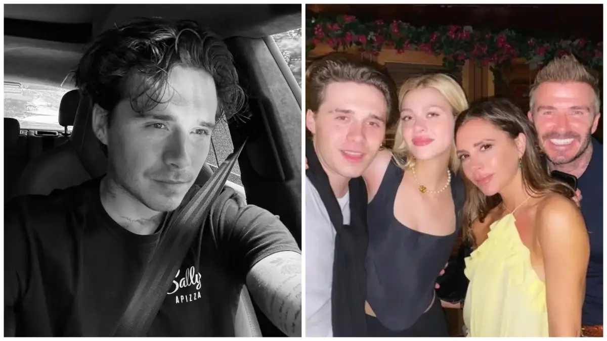 Brooklyn Peltz Beckham s manželkou a rodičmi.