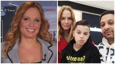 Zuzana Hajdu kedysi v televízii / Zuzana Hajdu s manželom a synom