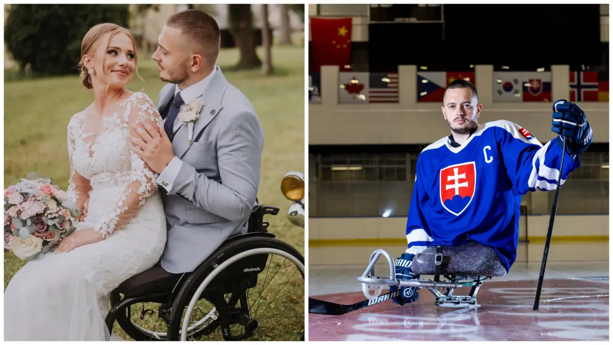 Parahokejista Martin Joppa s manželkou Soňou.