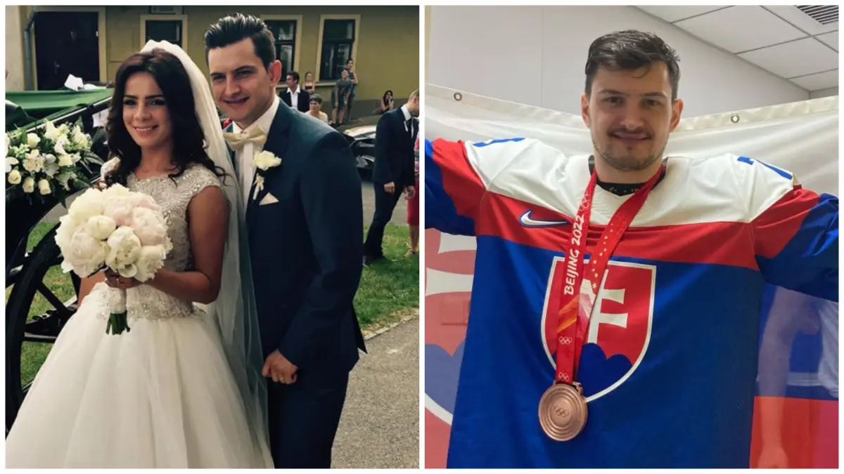 Hokejista Libor Hudáček s manželkou Stankou