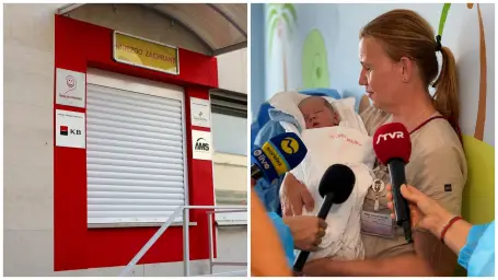 Zachránený chlapček zo žilinského Hniezda záchrany a primárka neonatologického oddelenia Zuzana Pažická.